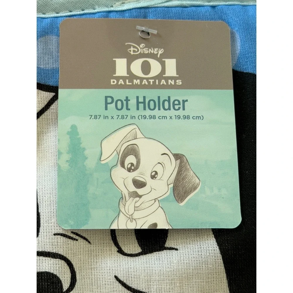 Disney 101 Dalmatians 3pc Kitchen Set Towel Oven Mitt Pot Holder Blue Polka Dot